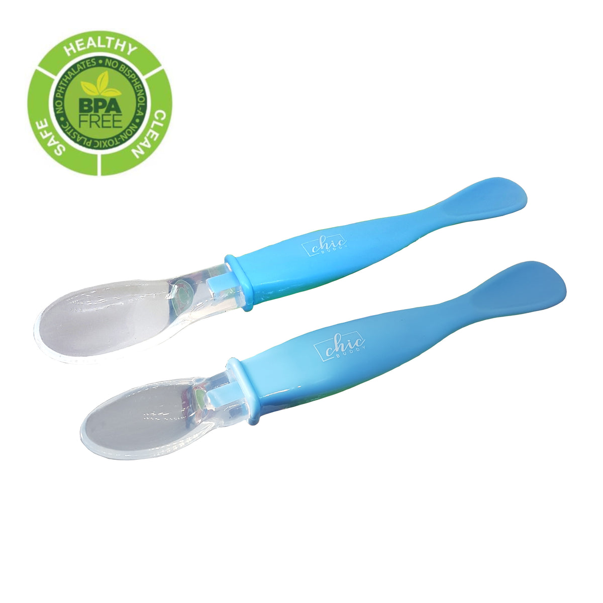  BabyBjörn Baby Spoon and Fork, 4 pcs, Powder Blue : Baby