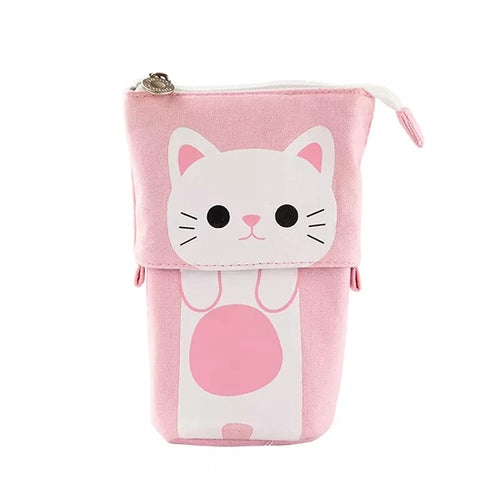 Chic Buddy Cute Pen Pencil Telescopic Holder Pop Up Stationery Pouch Makeup Cosmetics Bag for School Students Office Women Girls Boys,Transformer Bag Standing Organizer case