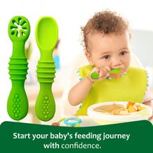 Load image into Gallery viewer, Chic Buddy Ultra Care Training Spoon Set,Silicone Baby Spoon,Silicone Spoon for Baby, BPA-Free, Soft, Gum-Friendly Design, Ideal for Self-Feeding &amp; Teething Relief, Dual-Sided Spoon.